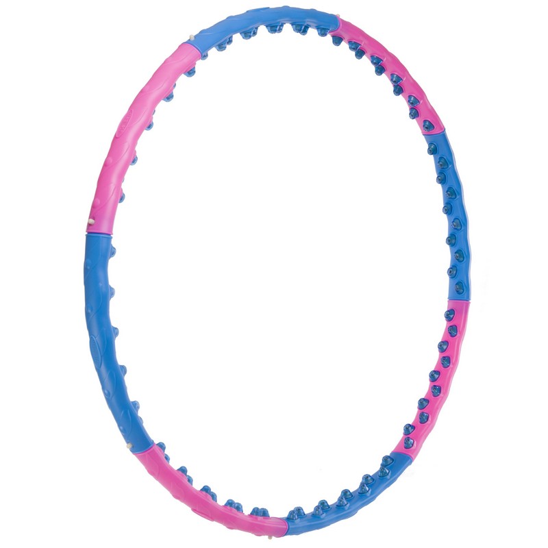 Обруч для схуднення масажний розбірний Хула Хуп Hula Hoop DOUBLE GRACE MAGNETIC JS-6008 8 секцій рожевий-синій