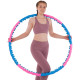 Обруч для схуднення масажний розбірний Хула Хуп Hula Hoop DOUBLE GRACE MAGNETIC JS-6008 8 секцій рожевий-синій