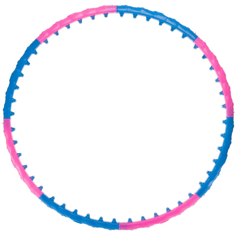 Обруч для схуднення масажний розбірний Хула Хуп Hula Hoop DYNAMIC JIESEN HOOP JS-6011 8 секцій рожевий-синій