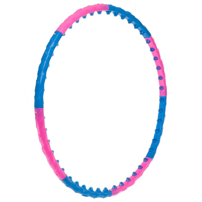Обруч для схуднення масажний розбірний Хула Хуп Hula Hoop DYNAMIC JIESEN HOOP JS-6011 8 секцій рожевий-синій