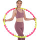 Обруч для схуднення масажний розбірний Хула Хуп Hula Hoop SPORT HOOP JS-6013 8 секцій рожевий-лимонний
