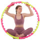 Обруч для схуднення масажний розбірний Хула Хуп Hula Hoop SPORT HOOP JS-6013 8 секцій рожевий-лимонний
