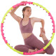 Обруч для схуднення масажний розбірний Хула Хуп Hula Hoop SPORT HOOP JS-6013 8 секцій рожевий-лимонний