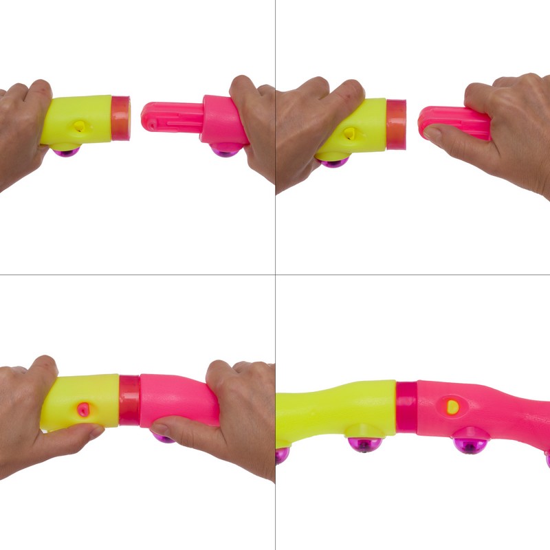 Обруч для схуднення масажний розбірний Хула Хуп Hula Hoop SPORT HOOP JS-6013 8 секцій рожевий-лимонний
