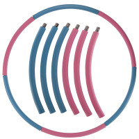 Обруч для схуднення розбірної Хула Хуп Hula Hoop JS-6015 6 секцій рожевий-блакитний