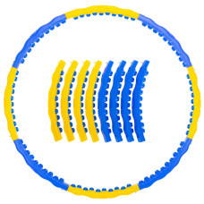 Обруч для схуднення масажний розбірний Хула Хуп Hula Hoop DYNAMIC HOOP JS-6018 8 секцій жовтий-синій