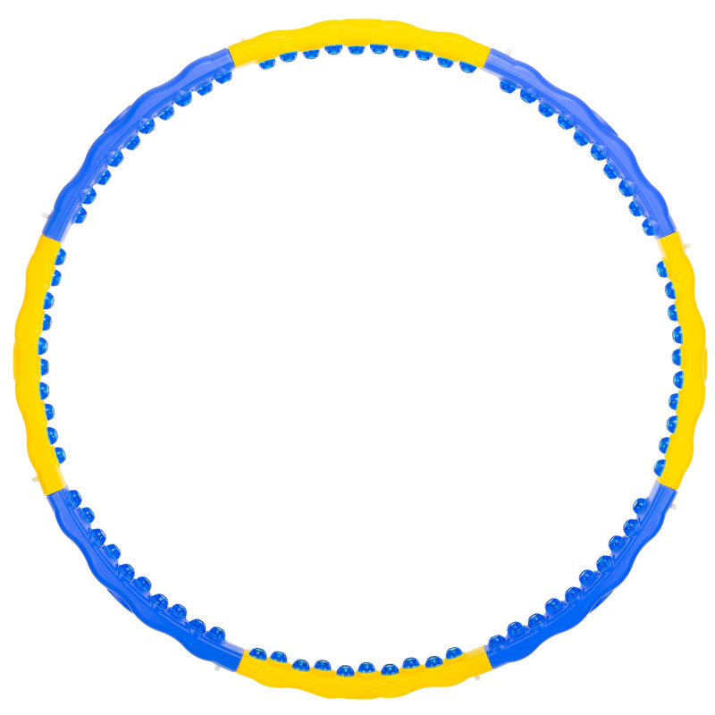 Обруч для схуднення масажний розбірний Хула Хуп Hula Hoop DYNAMIC HOOP JS-6018 8 секцій жовтий-синій