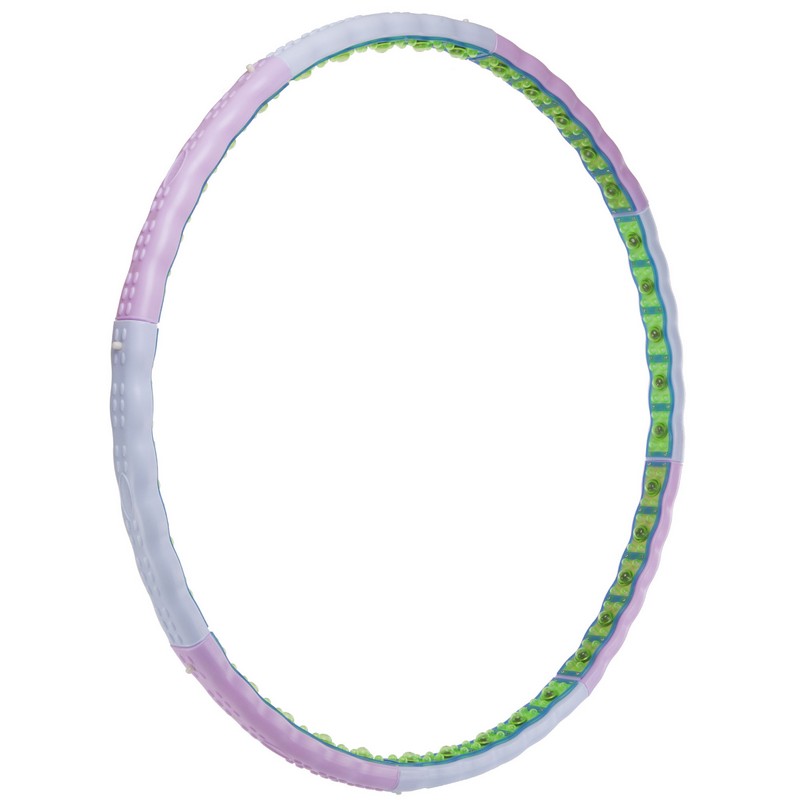 Обруч для схуднення масажний розбірний Хула Хуп Hula Hoop DOUBLE GRACE MAGNETIC JS-6019 8 секцій бузково-блакитний