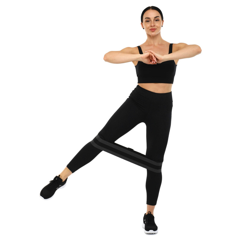 Резинка тканинна для вправ стрічка опору регульована ADJUSTABLE HIP BAND EZOUS EZOUS K-01 чорний