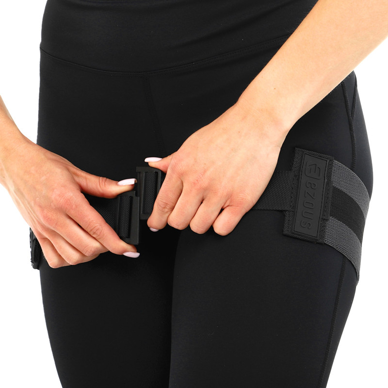 Резинка тканинна для вправ стрічка опору регульована ADJUSTABLE HIP BAND EZOUS EZOUS K-01 чорний