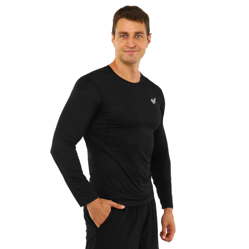 Лонгслів компресійний спортивний JASON K-027 L-2XL чорний