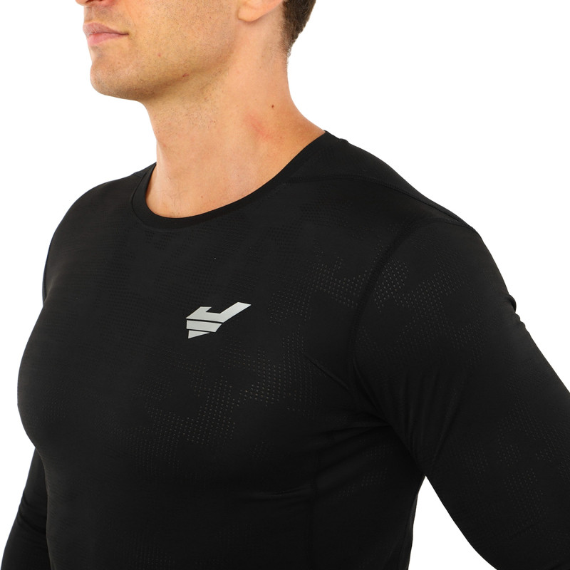 Лонгслів компресійний спортивний JASON K-027 L-2XL чорний