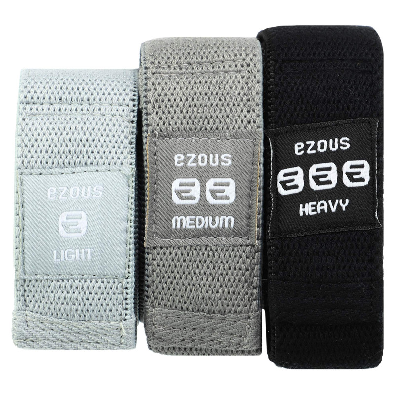 Набір гумок тканинних для вправ стрічки опору 3шт RESISTANCE STRAP EZOUS K-04 кольори в асортименті