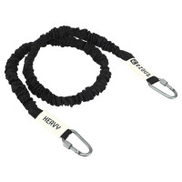 Еспандер трубчастий з карабіном у захисному рукаві RESISTANCE TUBE WITH COVER EZOUS K-05-H навантаження високе чорний
