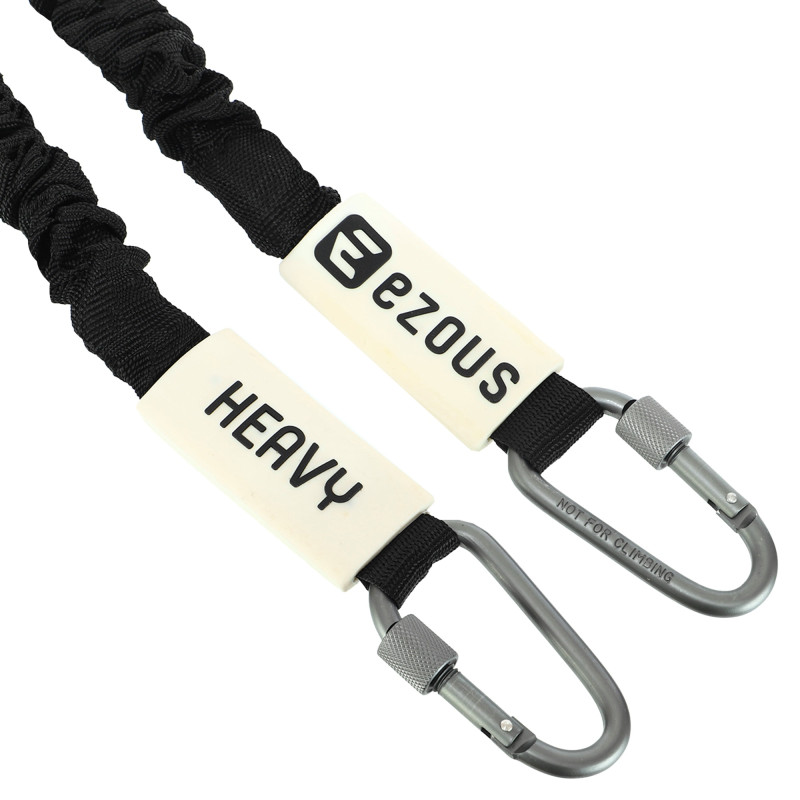 Еспандер трубчастий з карабіном у захисному рукаві RESISTANCE TUBE WITH COVER EZOUS K-05-H навантаження високе чорний
