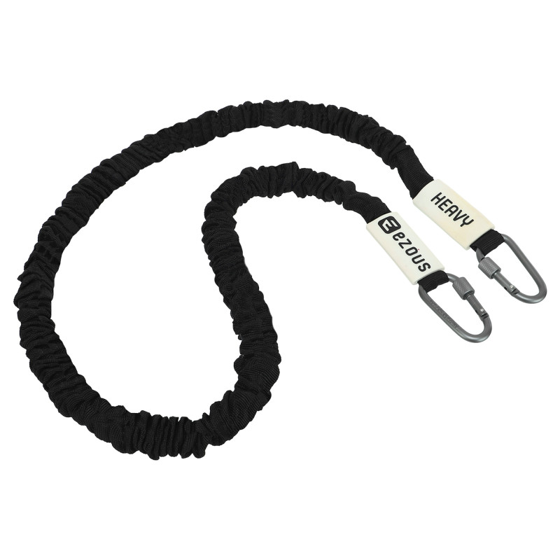 Еспандер трубчастий з карабіном у захисному рукаві RESISTANCE TUBE WITH COVER EZOUS K-05-H навантаження високе чорний