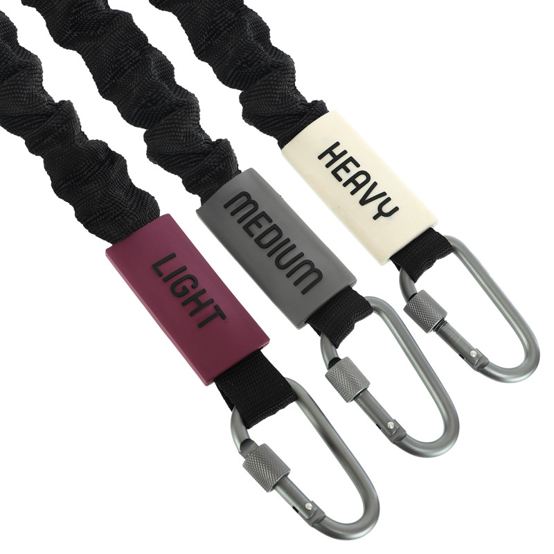 Еспандер трубчастий з карабіном у захисному рукаві RESISTANCE TUBE WITH COVER EZOUS K-05-H навантаження високе чорний