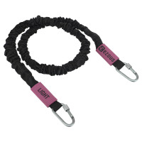 Еспандер трубчастий з карабіном у захисному рукаві RESISTANCE TUBE WITH COVER EZOUS K-05-L навантаження низьке чорний