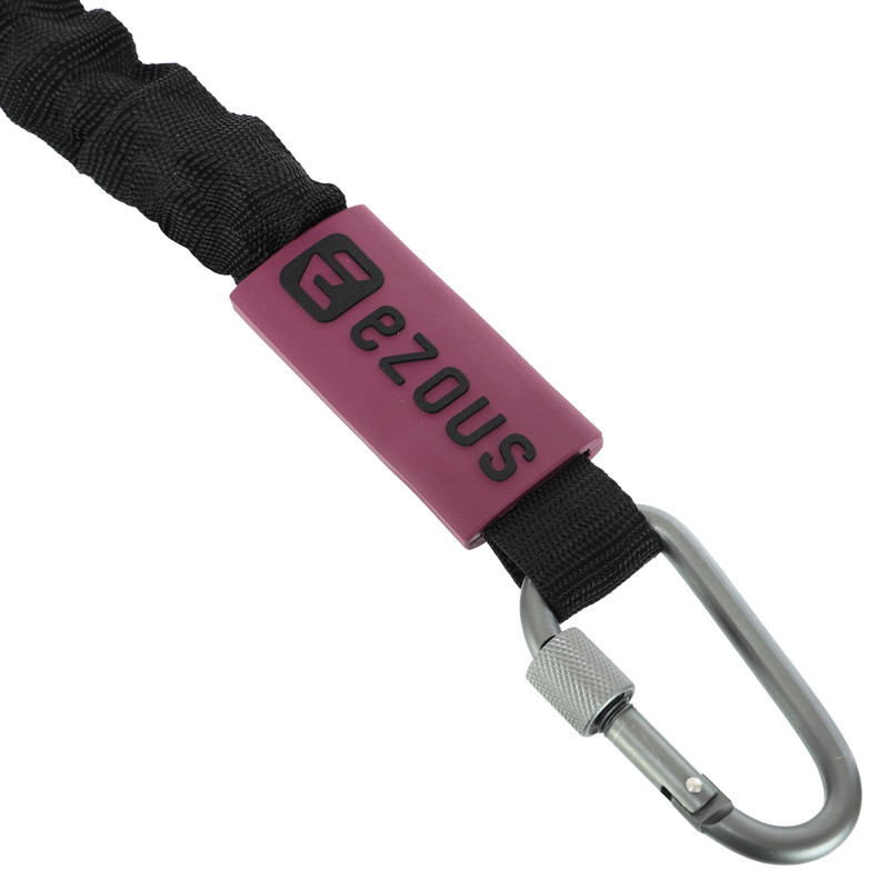 Еспандер трубчастий з карабіном у захисному рукаві RESISTANCE TUBE WITH COVER EZOUS K-05-L навантаження низьке чорний