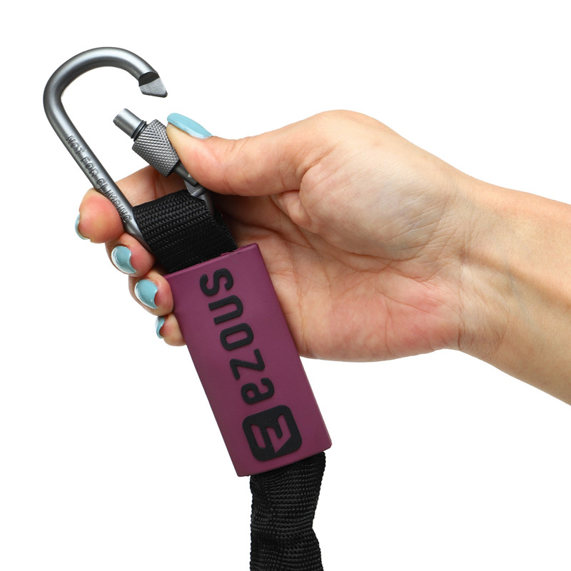 Еспандер трубчастий з карабіном у захисному рукаві RESISTANCE TUBE WITH COVER EZOUS K-05-L навантаження низьке чорний