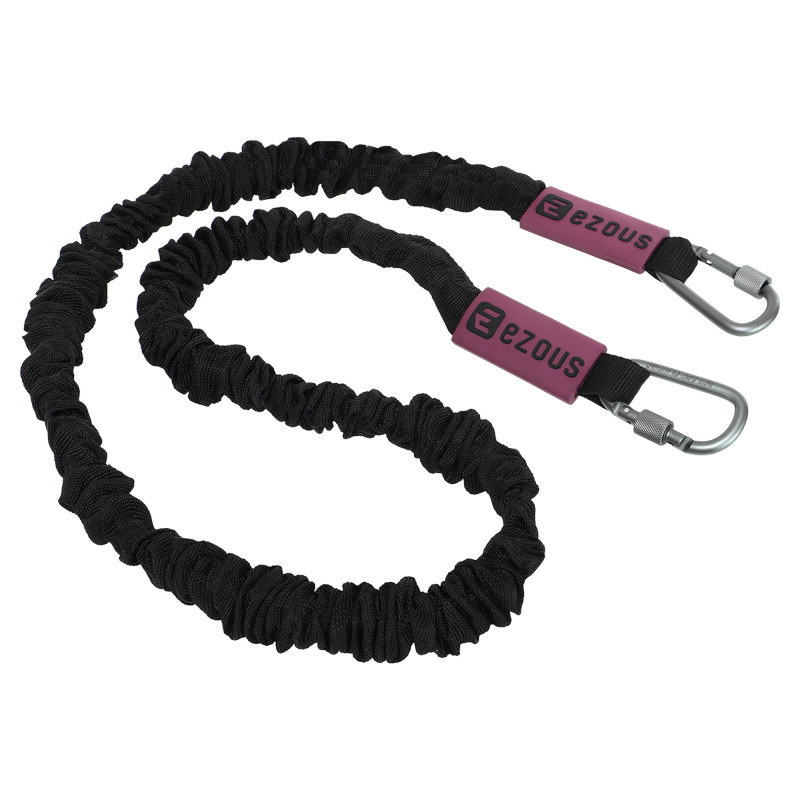 Еспандер трубчастий з карабіном у захисному рукаві RESISTANCE TUBE WITH COVER EZOUS K-05-L навантаження низьке чорний