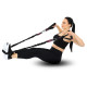 Еспандер трубчастий з карабіном у захисному рукаві RESISTANCE TUBE WITH COVER EZOUS K-05-L навантаження низьке чорний