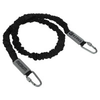 Еспандер трубчастий з карабіном у захисному рукаві RESISTANCE TUBE WITH COVER EZOUS K-05-M навантаження середнє чорний