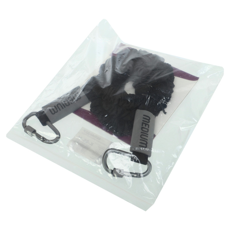 Еспандер трубчастий з карабіном у захисному рукаві RESISTANCE TUBE WITH COVER EZOUS K-05-M навантаження середнє чорний