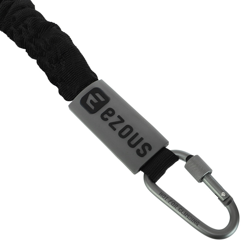 Еспандер трубчастий з карабіном у захисному рукаві RESISTANCE TUBE WITH COVER EZOUS K-05-M навантаження середнє чорний