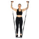Еспандер трубчастий з карабіном у захисному рукаві RESISTANCE TUBE WITH COVER EZOUS K-05-M навантаження середнє чорний