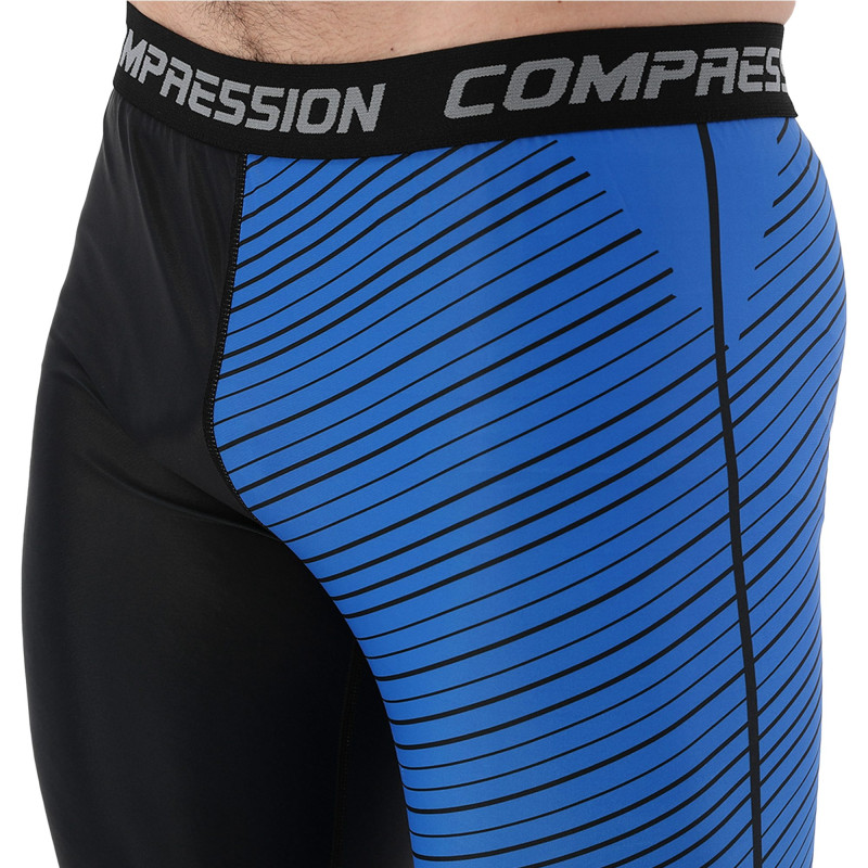 Компресійні штани легінси тайтси Domino KC210-3 S-2XL чорний-синій