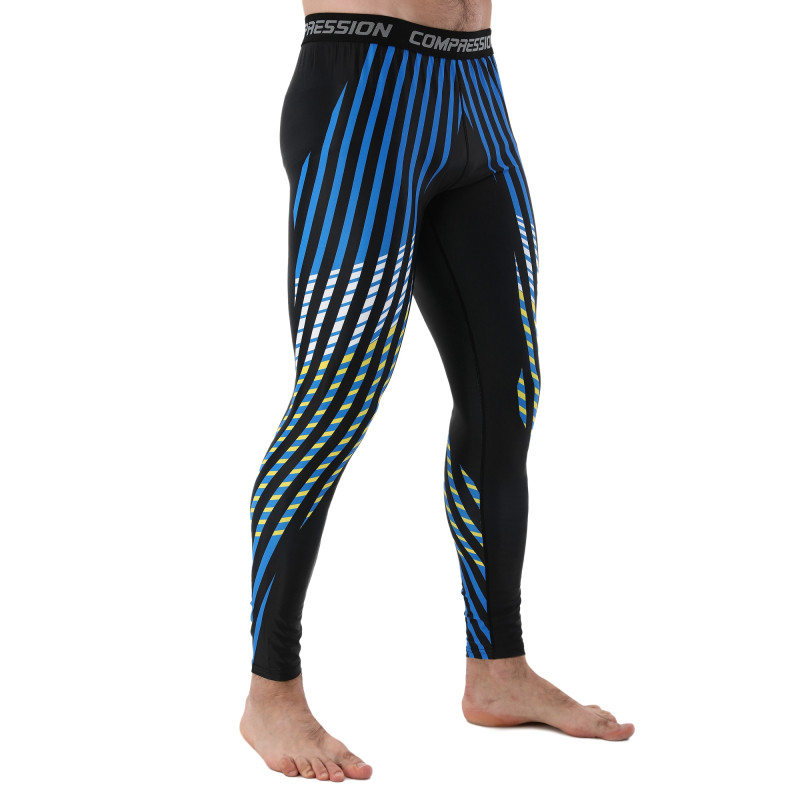 Компресійні штани легінси тайтси Domino KC210-5 S-2XL чорний-синій