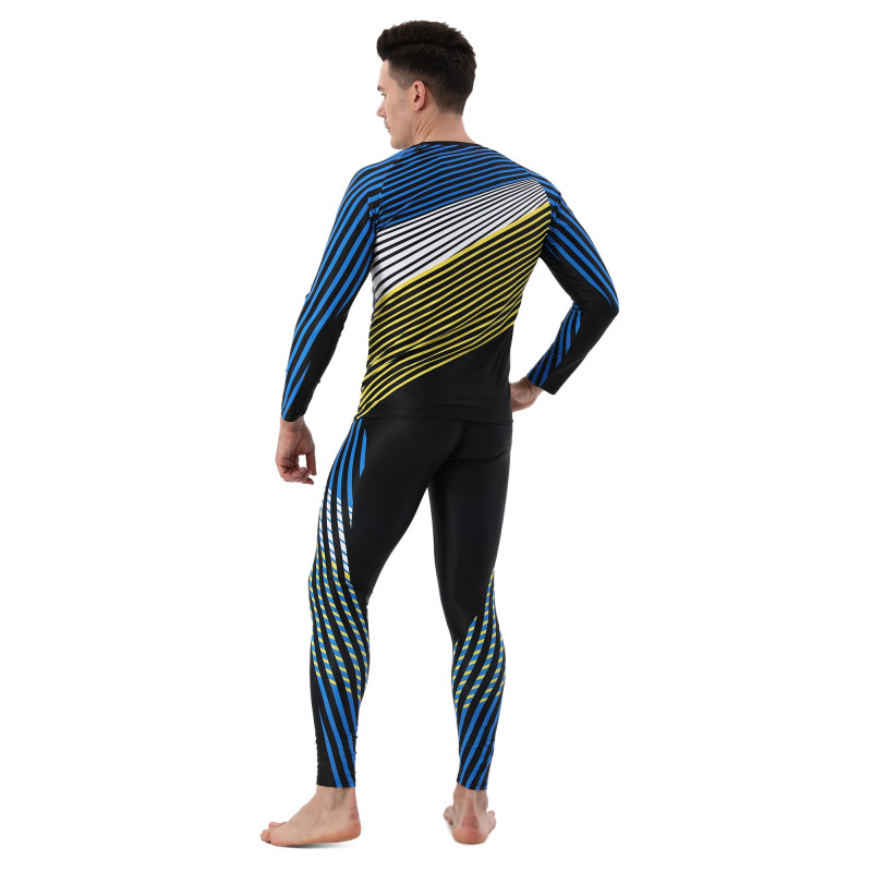 Компресійні штани легінси тайтси Domino KC210-5 S-2XL чорний-синій