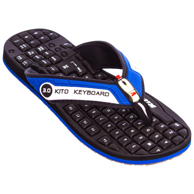 В'єтнамки підліткові для хлопчиків KITO KWE708-D.BLUE-BK розмір 36-39 чорний-синій