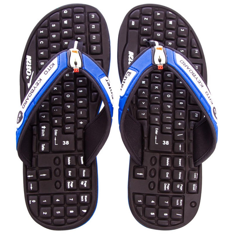 В'єтнамки підліткові для хлопчиків KITO KWE708-D.BLUE-BK розмір 36-39 чорний-синій