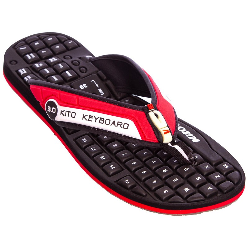 В'єтнамки підліткові для хлопчиків KITO KWE708-RED-BLACK розмір 36-39 чорний-червоний