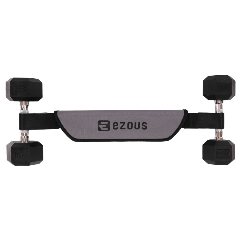 Пояс тренажер для сідничного містка регульований ваговий пояс PORTABLE HIP THRUST STRAP EZOUS L-04 сірий-чорний