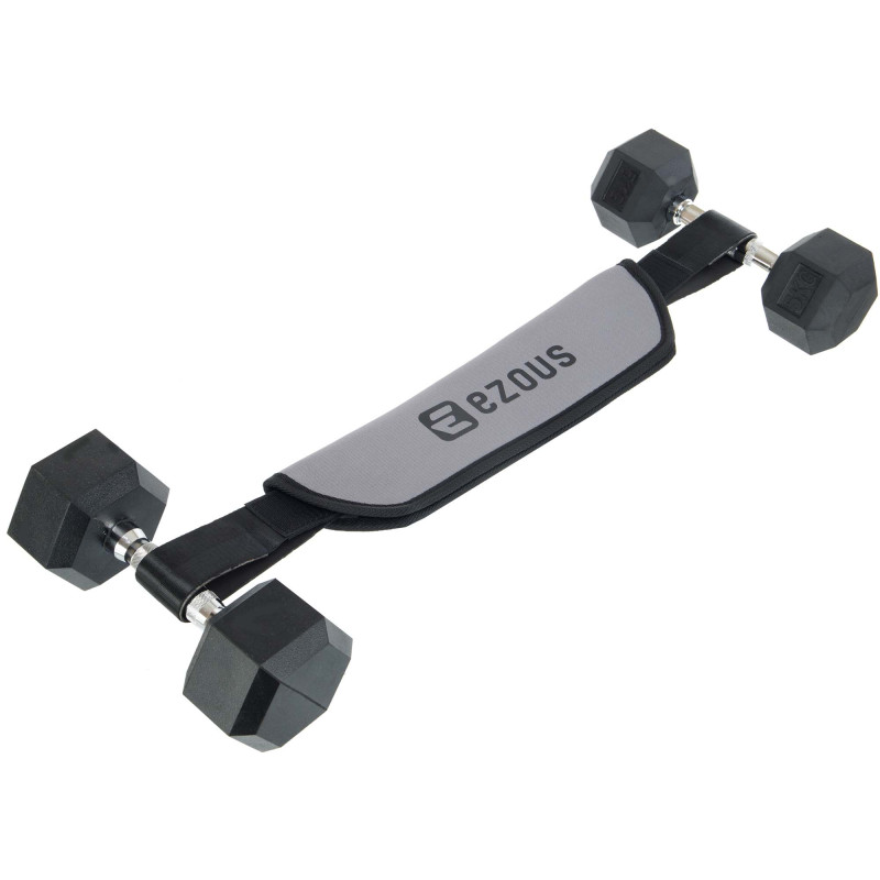 Пояс тренажер для сідничного містка регульований ваговий пояс PORTABLE HIP THRUST STRAP EZOUS L-04 сірий-чорний