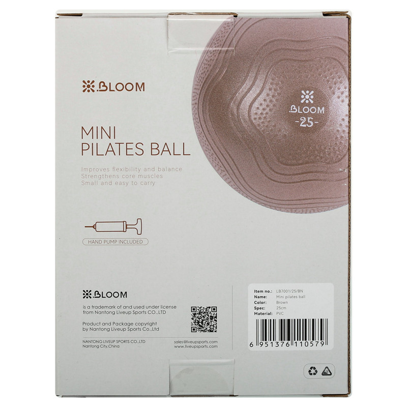 М'яч для пілатесу та йоги BLOOM MINI PILATES BALLl LB7001-25 25см коричневий