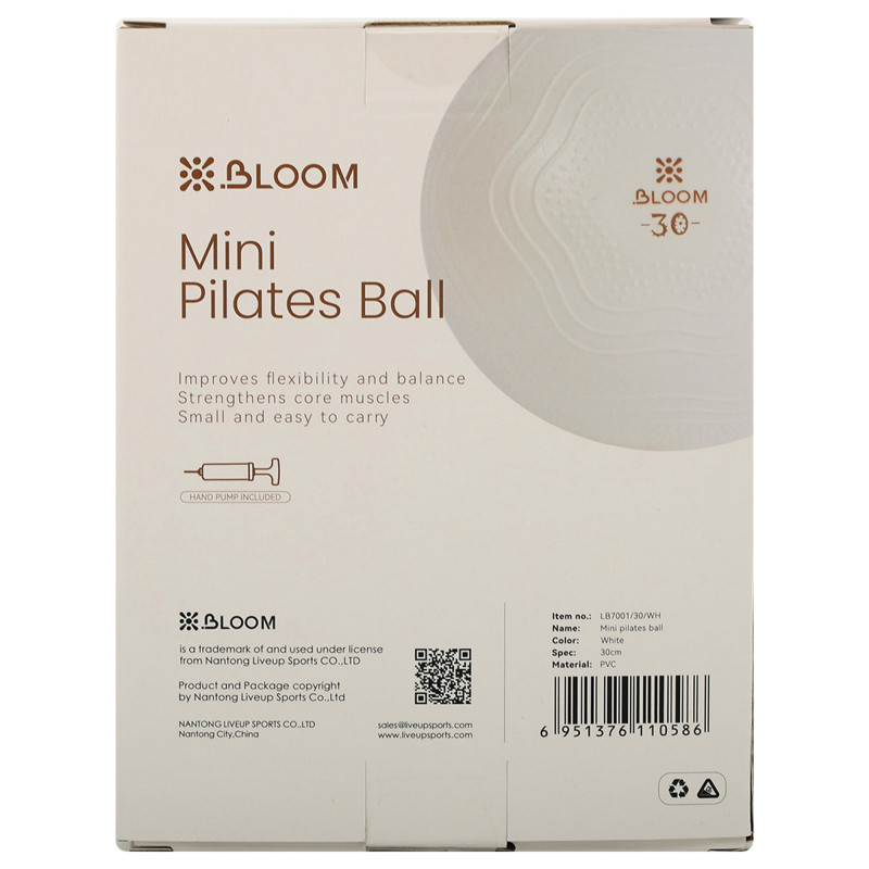 М'яч для пілатесу та йоги BLOOM MINI PILATES BALLl LB7001-30 30см білий