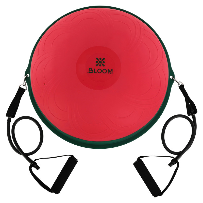 Балансувальна платформа напівсфера BOSU з еспандерами BOSU BLOOM BALANCE TRAINER LB7052 кольори в асортименті