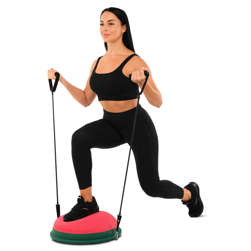 Балансувальна платформа напівсфера BOSU з еспандерами BOSU BLOOM BALANCE TRAINER LB7052 кольори в асортименті