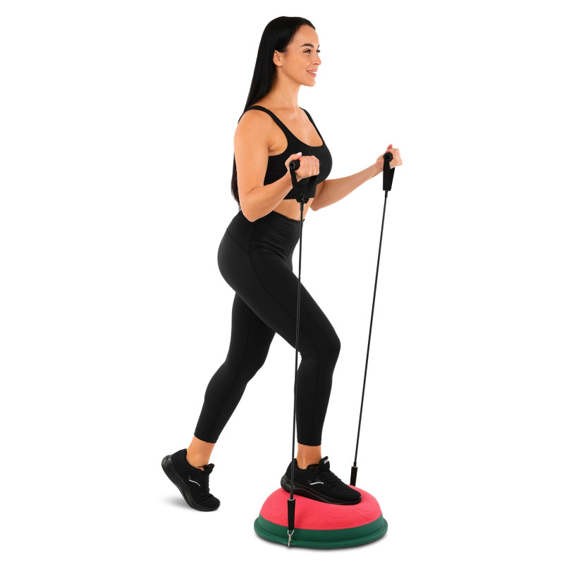 Балансувальна платформа напівсфера BOSU з еспандерами BOSU BLOOM BALANCE TRAINER LB7052 кольори в асортименті