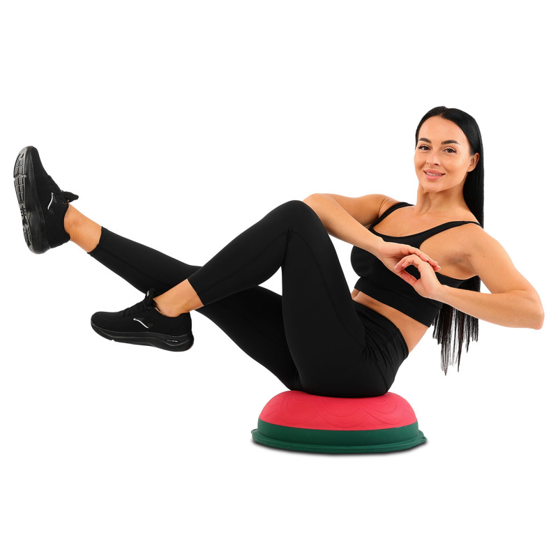Балансувальна платформа напівсфера BOSU з еспандерами BOSU BLOOM BALANCE TRAINER LB7052 кольори в асортименті