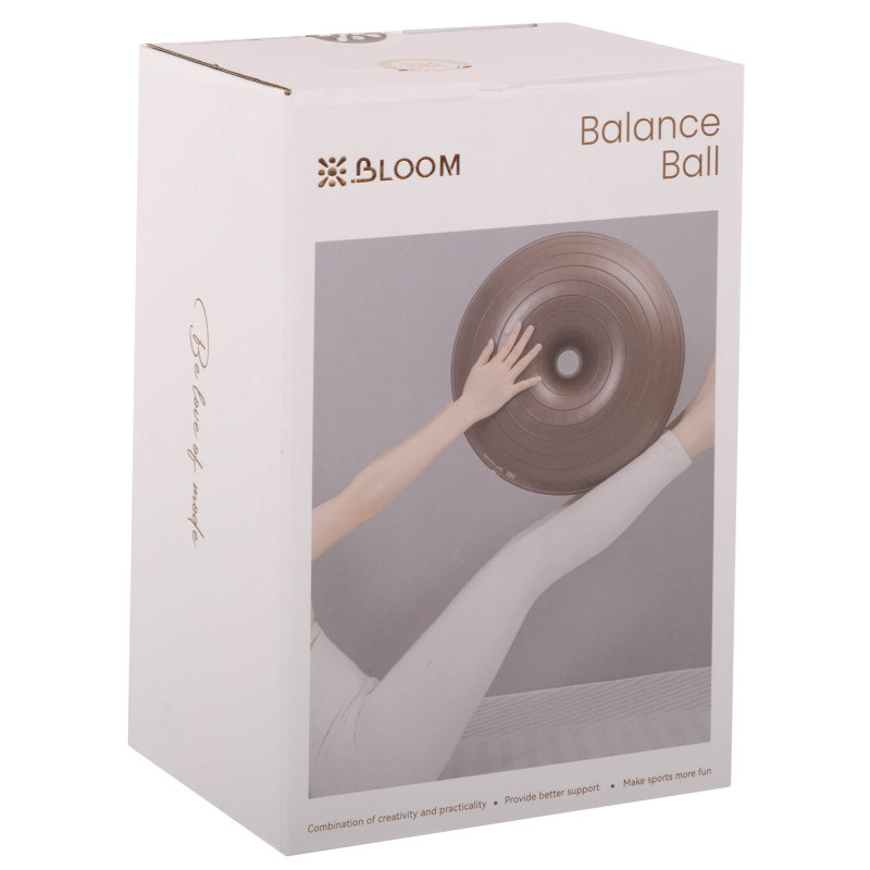 Фітбол м'яч для балансу Пончик сатин BLOOM LB7053 ø45см кольори в асортименті