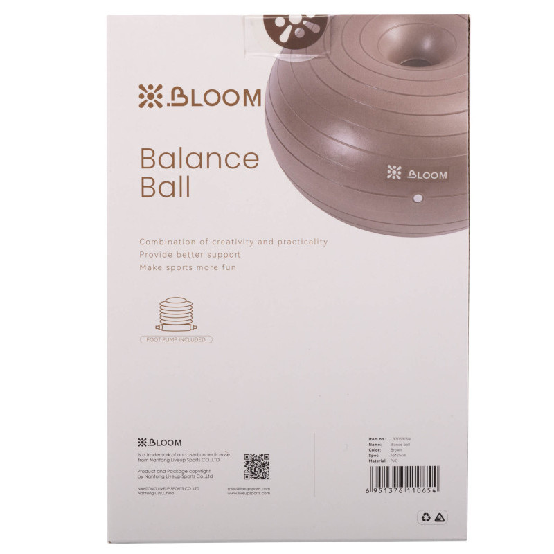 Фітбол м'яч для балансу Пончик сатин BLOOM LB7053 ø45см кольори в асортименті