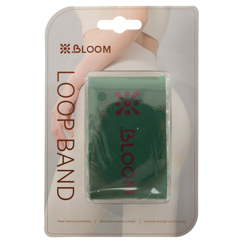 Резинка для вправ стрічка опору LOOP BANDS BLOOM LB7061-XL жорсткість XL зелений
