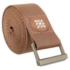 Ремінь для йоги з металевою пряжкою BLOOM YOGA STRAP LB7086 183x3,8см коричневий