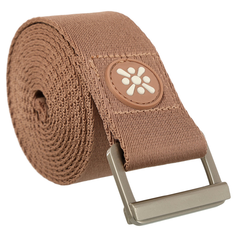 Ремінь для йоги з металевою пряжкою BLOOM YOGA STRAP LB7086 183x3,8см коричневий