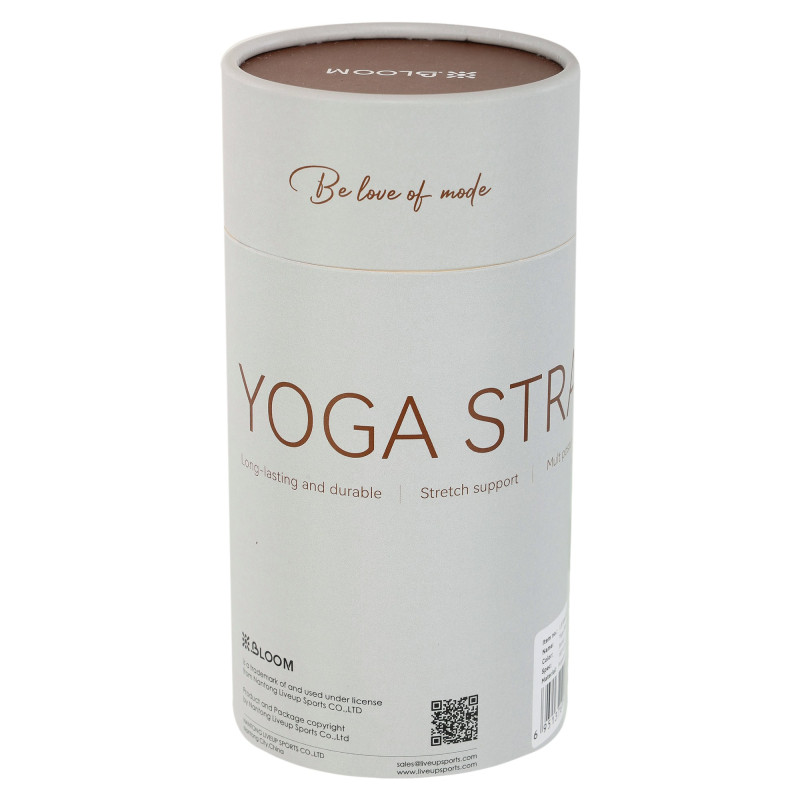 Ремінь для йоги з металевою пряжкою BLOOM YOGA STRAP LB7086 183x3,8см коричневий